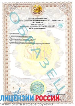 Образец сертификата соответствия (приложение) Михайловка Сертификат ISO 14001